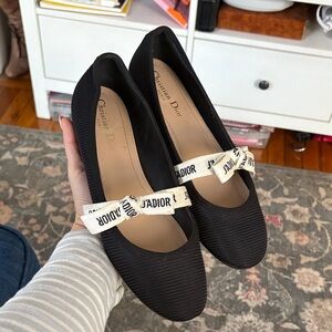 Dior Black J'Adior Flats size 40.5